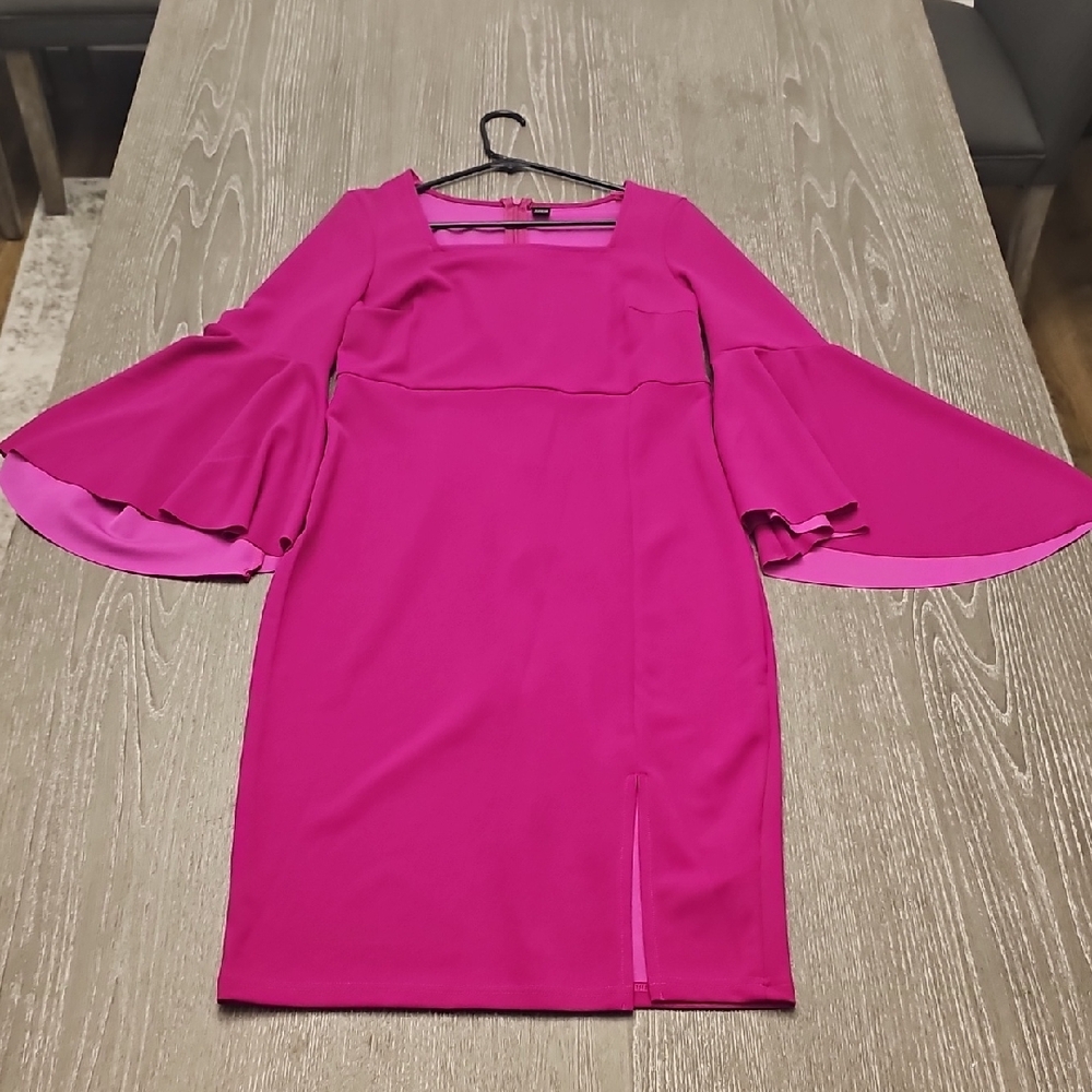 SHEIN Fuchsia Long Sleeve Dress